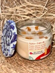 PARA BENİ SEVER, PARA BANA GELİR, BOLLUK BENİMLE'' Citrin Taşlı Ritüel Mum